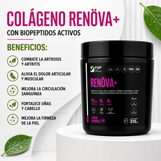 RENÖVA+ | Colágeno Hidrolizado Premium con Resveratrol y Coenzima Q10
